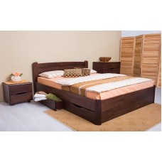 Ліжко дерев'яне СОФІЯ V (З ЯЩИКАМИ) 160x200 Горіх