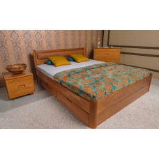 Кровать деревянная МАРГО (МЯГКАЯ С ЯЩИКАМИ)