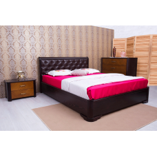 Ліжко дерев'яне МІЛЕНА (З М'ЯКОЮ СПИНКОЮ)