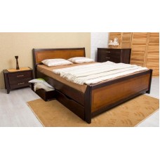 Ліжко дерев'яне СІТІ (З ІНТАРСІЄЮ ТА ЯЩИКАМИ)
