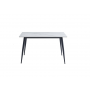 Обеденный керамический стол TM-100 белый мрамор + черный