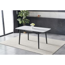 Керамічний стіл TM-76 білий мармур + чорний