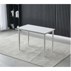 Обеденный керамический стол TM-110 белый мрамор + белый