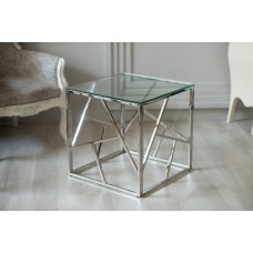 Кофейный стол CF-2 прозрачный + серебро