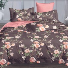 Комплект постельного белья полуторный сатин TM IDEIA цветы на шоколаде
