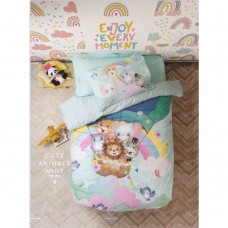 Комплект постельного белья полуторный Cotton box Junior Cute Animals Mint