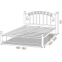 Кровать металлическая АФИНА (деревянные ножки)