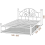 Кровать металлическая АНЖЕЛИКА (деревянные ножки)