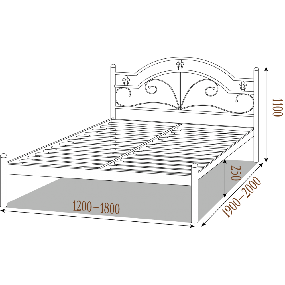 Кровать металлическая ДИАНА