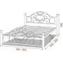 Кровать металлическая ФРАНЧЕСКА (деревянные ножки)