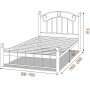 Ліжко металеве МОНРО (дерев'яні ніжки)