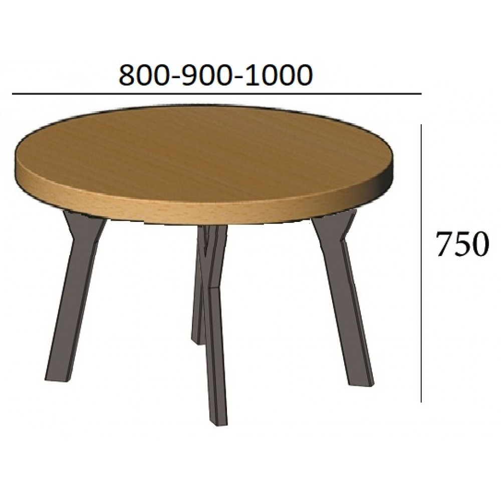 Стол обеденный Уно-4 круглый Металл Дизайн